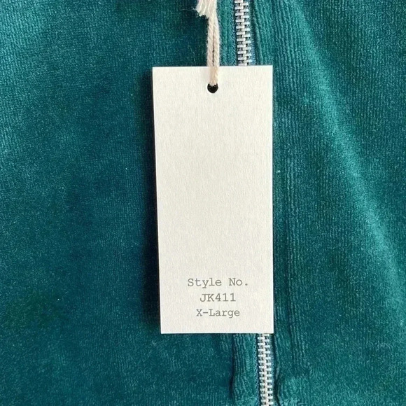 Reflex Green Zip Front Velour Hoodie - Picture 9 of 14